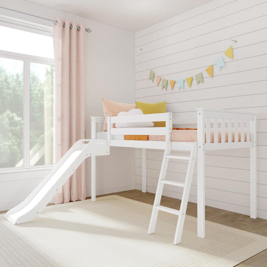 Max and Lily Classic Twin-Size Low Loft with Easy Slide