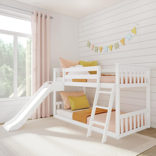 Max and Lily Classic Twin over Twin Low Bunk with Easy Slide