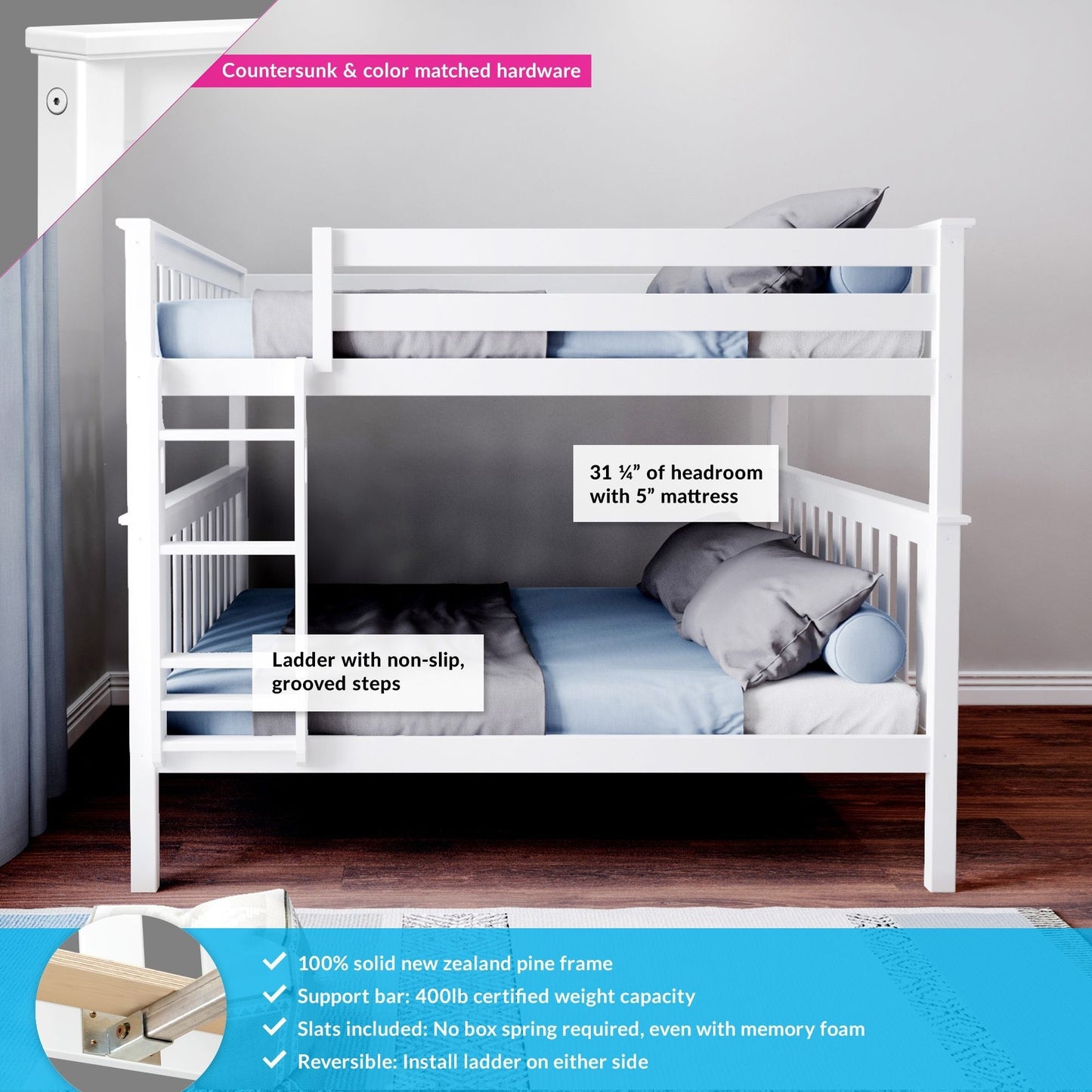 Max and Lily Full over Full Bunk Bed