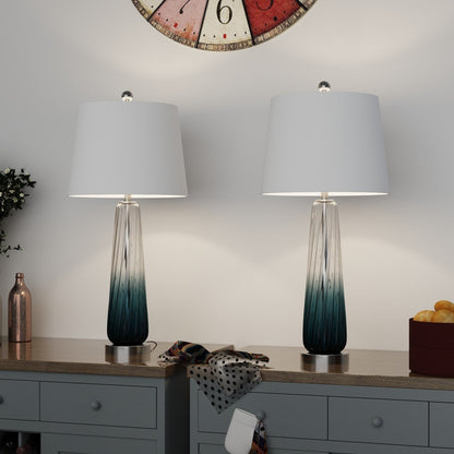 Maxax 28.75 Gradient Blue Bedside Table Lamp Set (Set of 2)