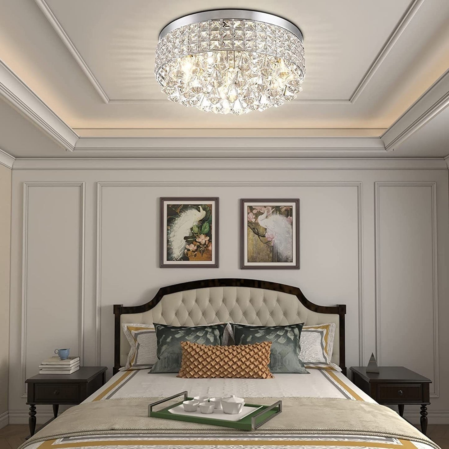 Maxax 4 - Light 15'' Crystal Metal Flush Mount - N/A