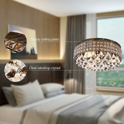 Maxax 4 - Light 15'' Crystal Metal Flush Mount - N/A