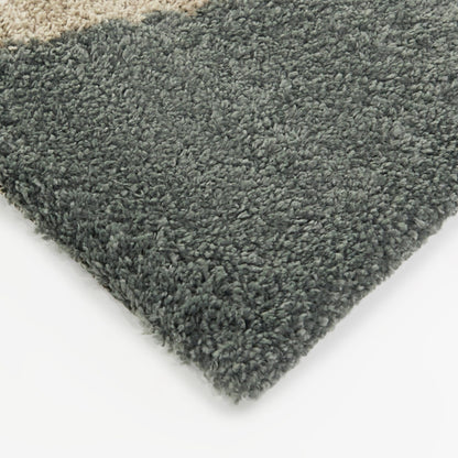 Merril Mid-century Modern Color Block Shag Area Rug
