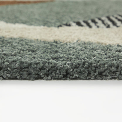 Merril Mid-century Modern Color Block Shag Area Rug