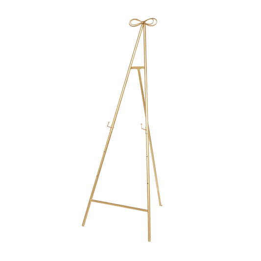 Metal Adjustable 3 Tier Easel with Bow Top - Gold - Roche River Decor