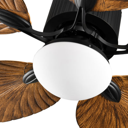 Moasis 52 Palm Leaf Ceiling Fan with Light Tropical Style with Remote