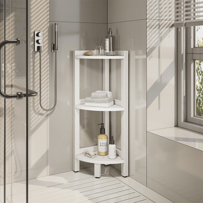 Moasis Bathroom 3-Tier Corner Shelf Corner Stool Poly Lumber Shelf Organizer