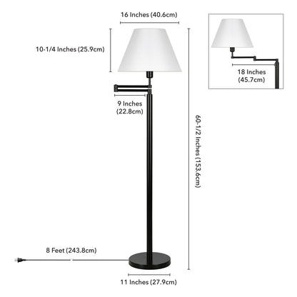 Moby Swing Arm Blackened Bronze Lamp Round/Empire Shade