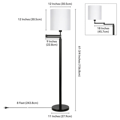 Moby Swing Arm Blackened Bronze Lamp Round/Empire Shade