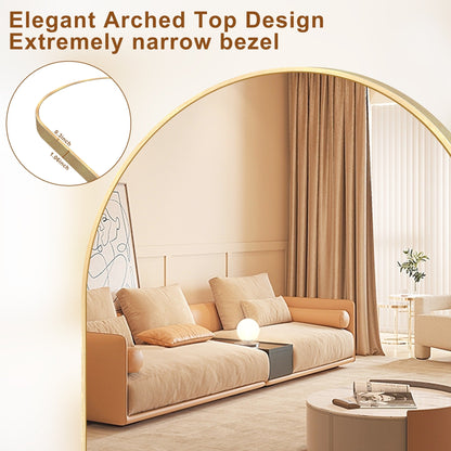 Modern Arched Full Length Aluminum Alloy Floor Mirror Standing Mirror