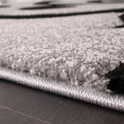 Modern Area Rug Floral Pattern with Contour Cut