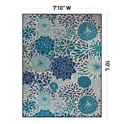 Modern Floral Circles Flatweave Indoor/Outdoor Area Rug