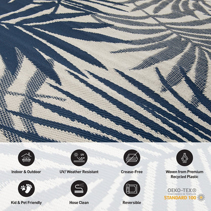 Modern Floral Reversible Plastic Outdoor Rugs