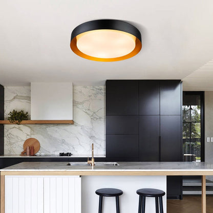 Modern Minimalist 2/3/5-Lights Metal Shaded Drum Flush Mount Ceiling Light