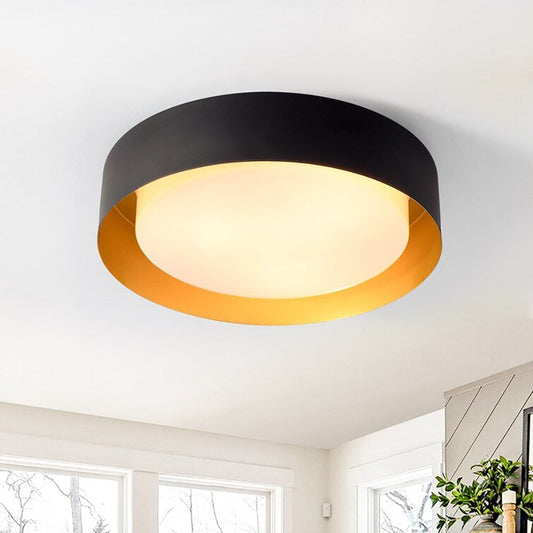 Modern Minimalist 2/3/5-Lights Metal Shaded Drum Flush Mount Ceiling Light