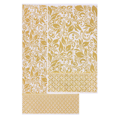 Modern Threads Trefoil Filigree 6 Piece Yarn Dyed Jacquard Towel Set