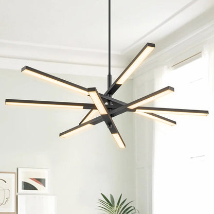 Modern Tiered Linear Sputnik Chandelier Warm Light 3000K Integrated LED Chandelier