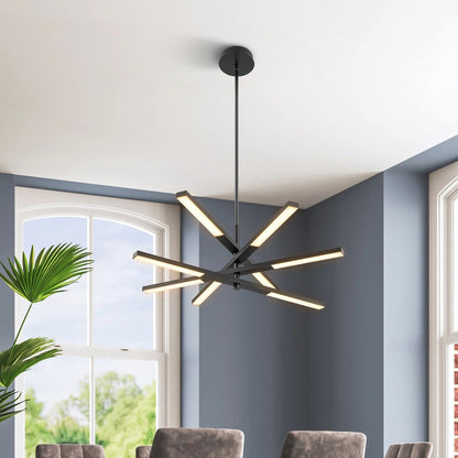 Modern Tiered Linear Sputnik Chandelier Warm Light 3000K Integrated LED Chandelier