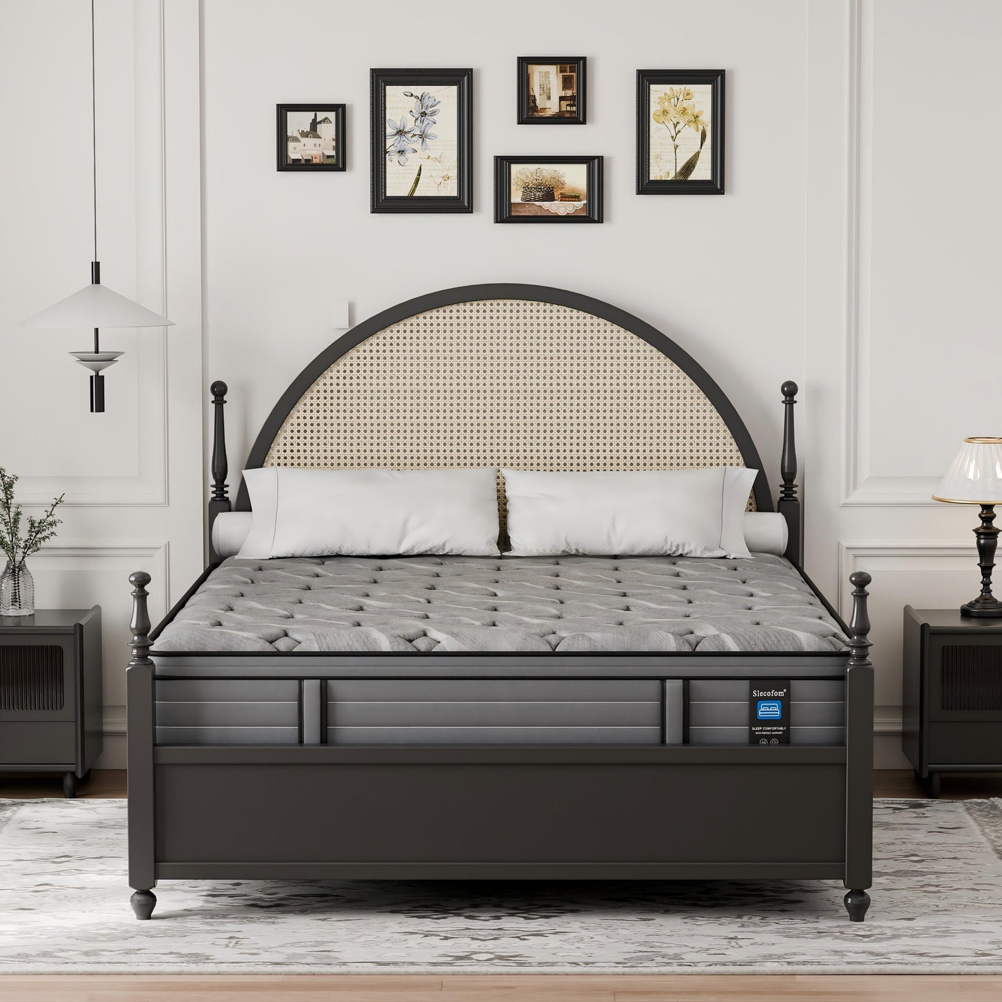 Modland 14 Inch Medium Hybrid Mattress, Euro Top - Fire-Safe CertiPUR-US Foams for Back Pain Relief, Twin/Full/Queen/King