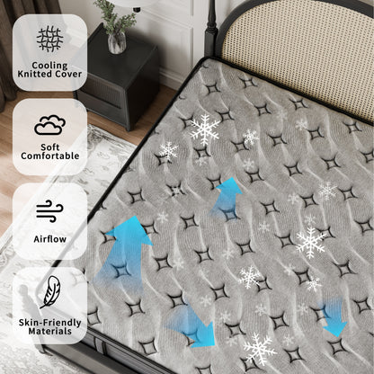 Modland 14 Inch Medium Hybrid Mattress, Euro Top - Fire-Safe CertiPUR-US Foams for Back Pain Relief, Twin/Full/Queen/King