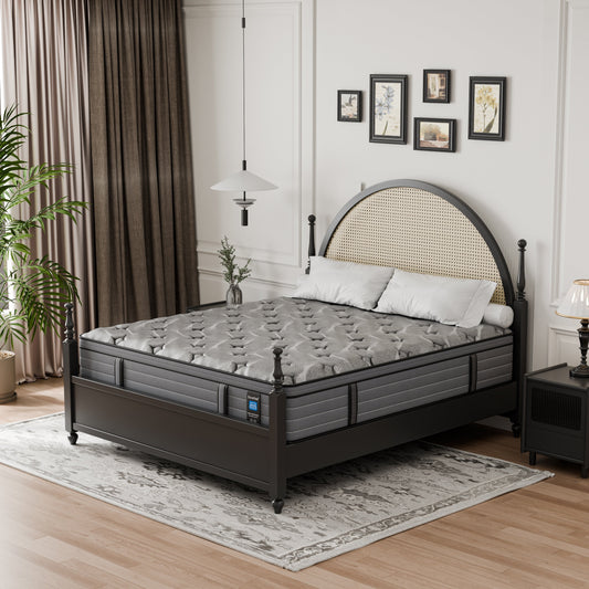 Modland 14 Inch Medium Hybrid Mattress, Euro Top - Fire-Safe CertiPUR-US Foams for Back Pain Relief, Twin/Full/Queen/King