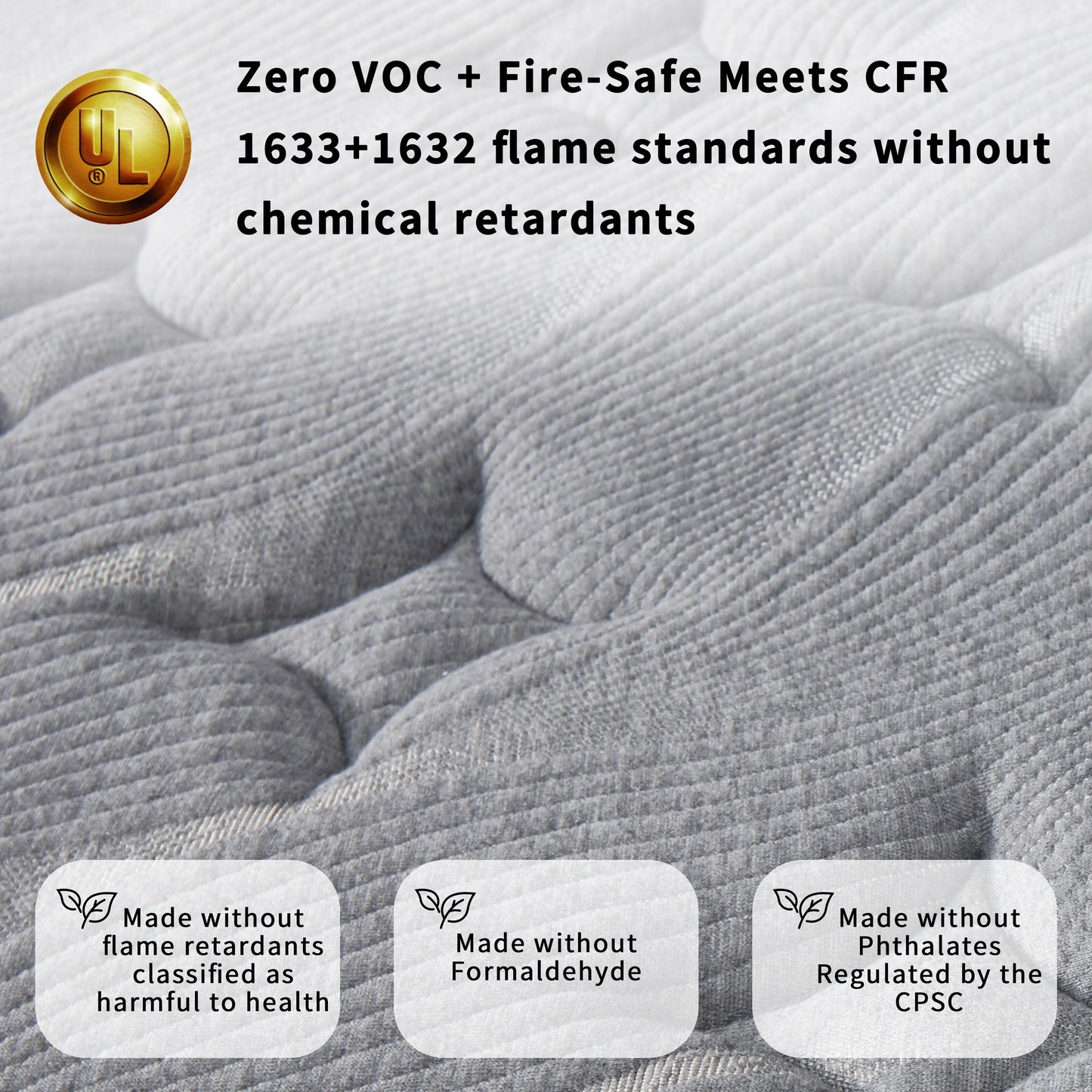 Modland 14 Inch Medium Hybrid Mattress, Euro Top - Fire-Safe CertiPUR-US Foams for Back Pain Relief, Twin/Full/Queen/King