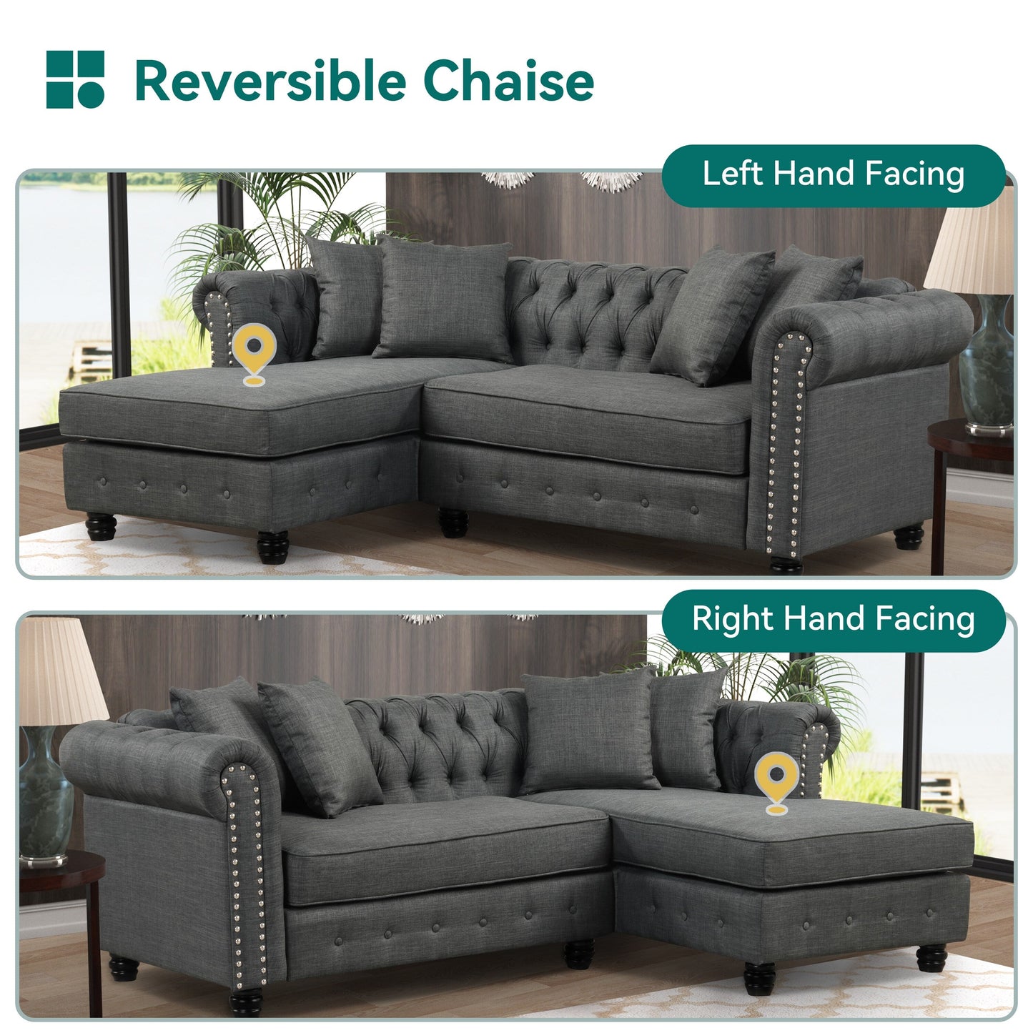 Canapé Chesterfield Morden Fort Meubles de salon Canapés Lin
