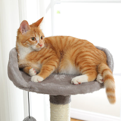 Multi-Level Cat Climbing Tower with Cat Condo, Cat Tree with Scratching Board
