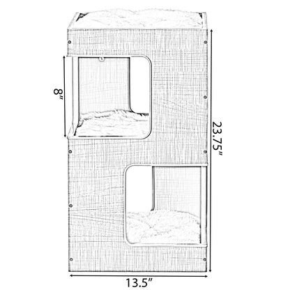 Multi Level Cat Tall Climbing Tree House for Indoor Cats | Spacious Wood Tower Stand with Removable Soft Blanket and Condo