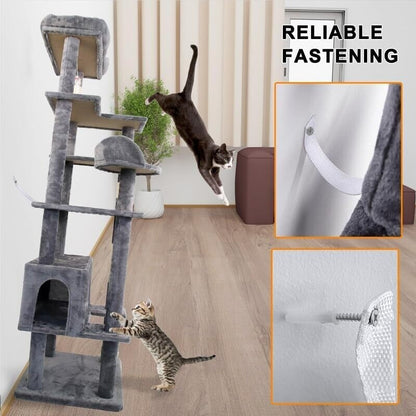 Multi-Level Cat Tower with Top Perch Ladders and Roomy Condo