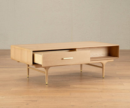 Table basse de rangement Hendrick II - Chêne blanc