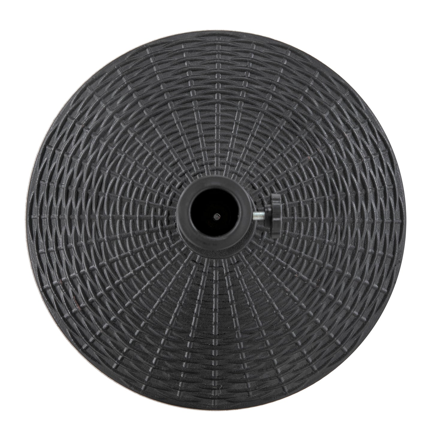 Outdoor Round Black Patio Umbrella Base, Resin and Concrete