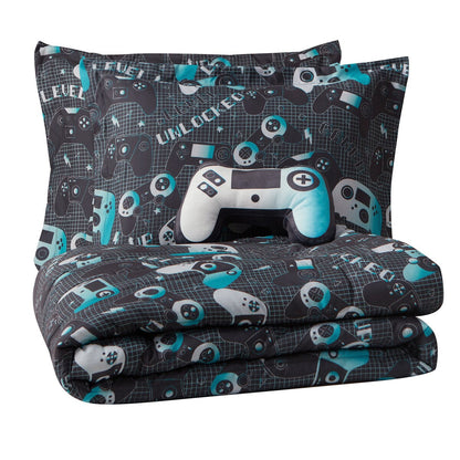 ALEX + BELLA Next Level Dark Grey/Blue Microfiber Comforter Set