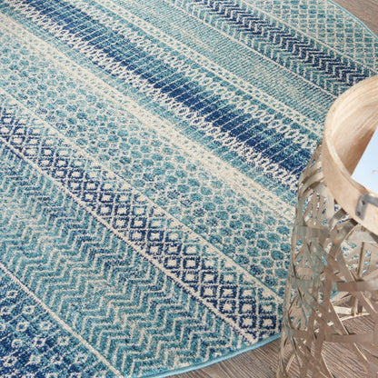 Nourison Passion Indigo Blue Coastal Geometric Area Rug