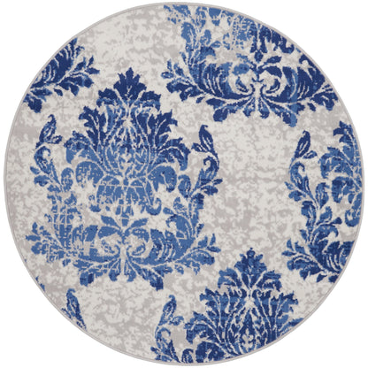 Nourison Whimsicle French Country Botanical Ivory Navy Area Rug