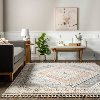 Nuloom Acacia Raised Diamond Tasseled Area Rug