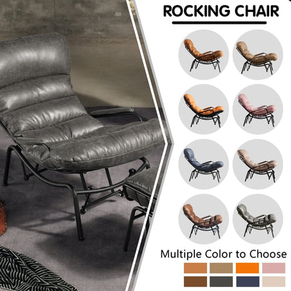 Fauteuil d'appoint de salon OVIOS Fauteuil inclinable à bascule avec pouf
