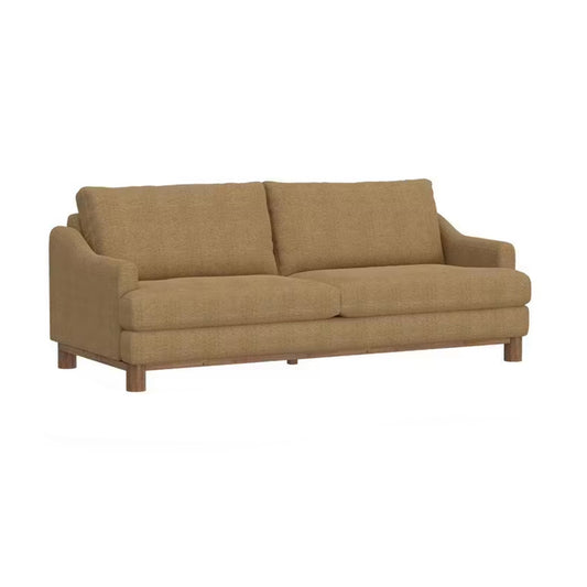Canapé Olum, 2 coussins décoratifs, 215 cm, moderne, en polyester marron cappuccino