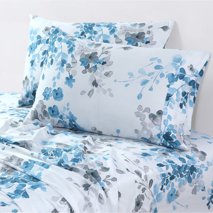 Azores Home Organic Cotton Sateen 300 Thread Count Deep Pocket Sheet Set