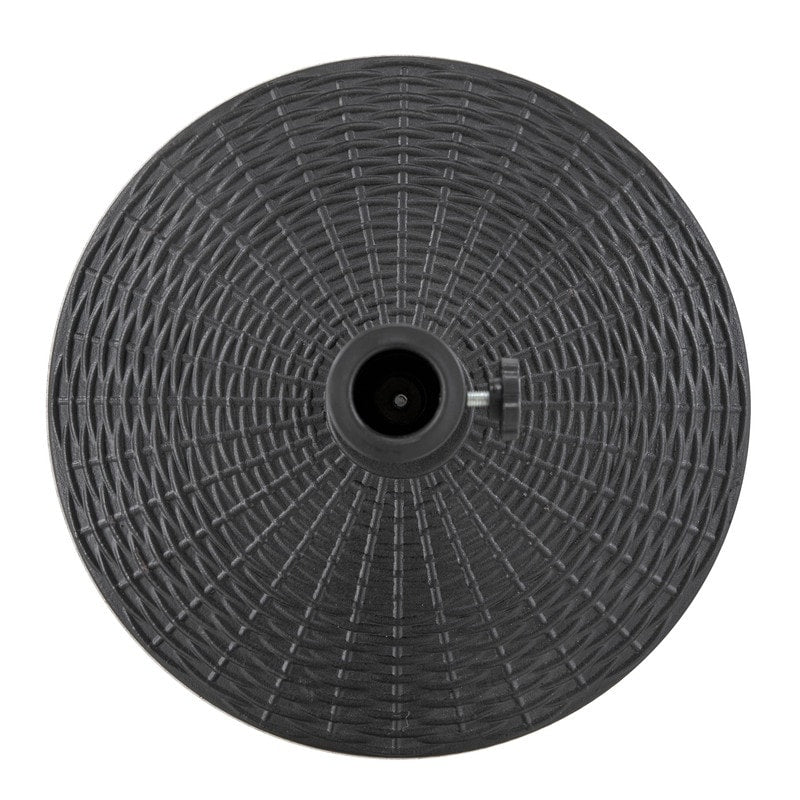 Outdoor Round Black Patio Umbrella Base, Resin and Concrete