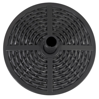 Outdoor Round Black Patio Umbrella Base, Resin and Concrete