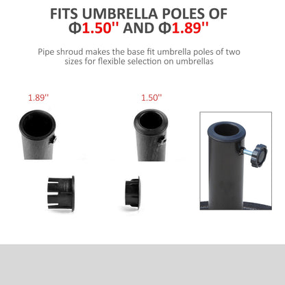 Outsunny 17 26 lbs Round Resin Umbrella Base Stand with Beautiful Decorative Pattern & Easy Setup, for Φ1.5, Φ1.89 Pole