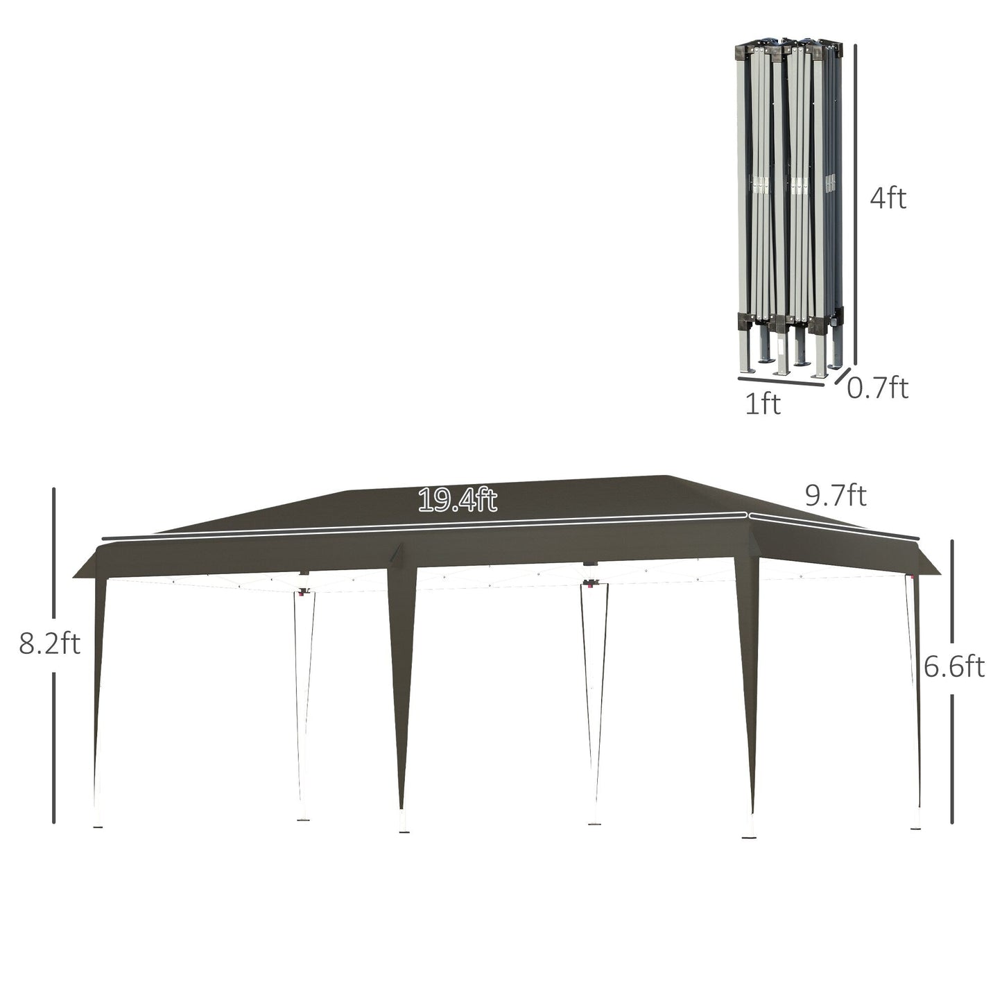 Outsunny Heavy Duty Pop Up Canopy with Sturdy Frame, UV Fighting Roof, Carry Bag for Patio, Backyard, Beach, Garden