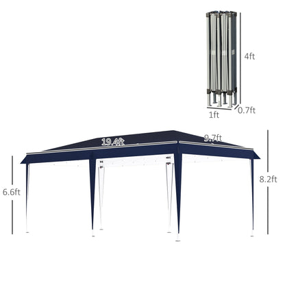 Outsunny Heavy Duty Pop Up Canopy with Sturdy Frame, UV Fighting Roof, Carry Bag for Patio, Backyard, Beach, Garden