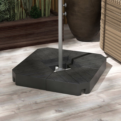 Outsunny 4 Piece Patio Cantilever Umbrella Base Weight Set, Outdoor Offset Umbrella Weights for Umbrella Stand