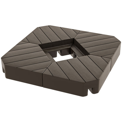 Outsunny 4 Piece Patio Cantilever Umbrella Base Weight Set, Outdoor Offset Umbrella Weights for Umbrella Stand