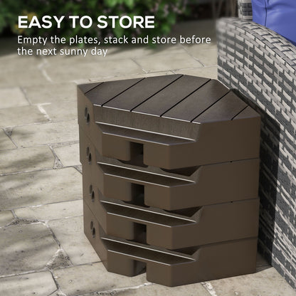 Outsunny 4 Piece Patio Cantilever Umbrella Base Weight Set, Outdoor Offset Umbrella Weights for Umbrella Stand