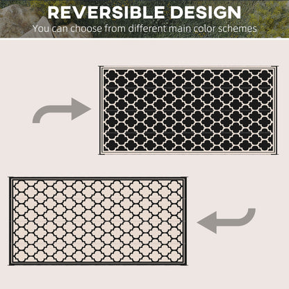 Outsunny Reversible Outdoor RV Rug, Patio Floor Mat, Plastic Straw Rug for Backyard, Deck, Picnic, Beach, Camping