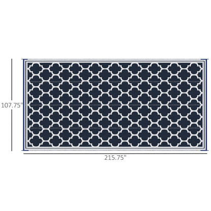 Outsunny Reversible Outdoor RV Rug, Patio Floor Mat, Plastic Straw Rug for Backyard, Deck, Picnic, Beach, Camping
