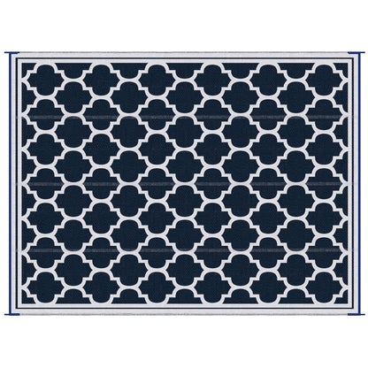 Outsunny Reversible Outdoor RV Rug, Patio Floor Mat, Plastic Straw Rug for Backyard, Deck, Picnic, Beach, Camping